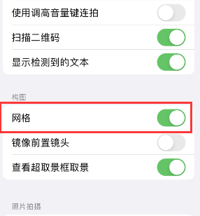 老城苹果手机维修网点分享iPhone如何开启九宫格构图功能 